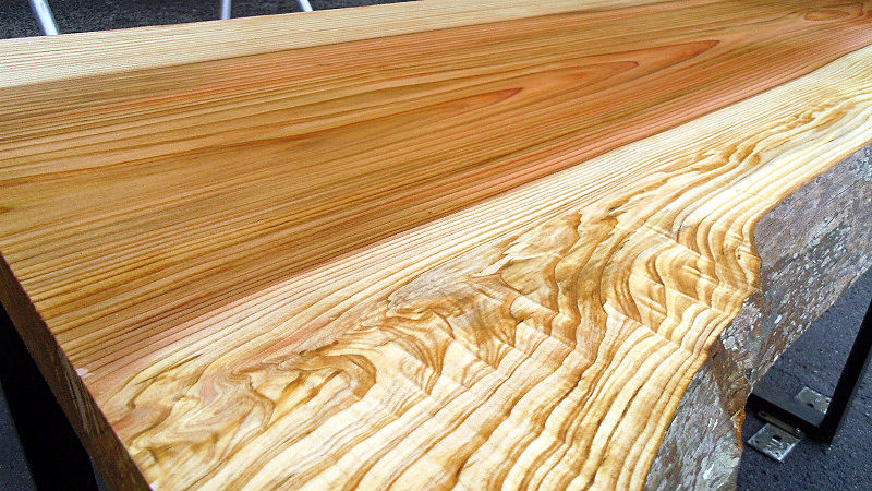 サムネイル： 【幅120×奥行60cm規格】杉 スギ 無垢 天板 一枚板 120×69cm｜DIY用 デスク テーブル 向け 無塗装 下仕上げ済み