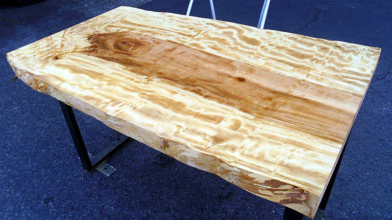 サムネイル： 橡/トチ 1200x730x45mm 天然木ダイニングテーブル・パソコンデスク天板/DIY木材・1枚板・無垢板/下仕上げ済み