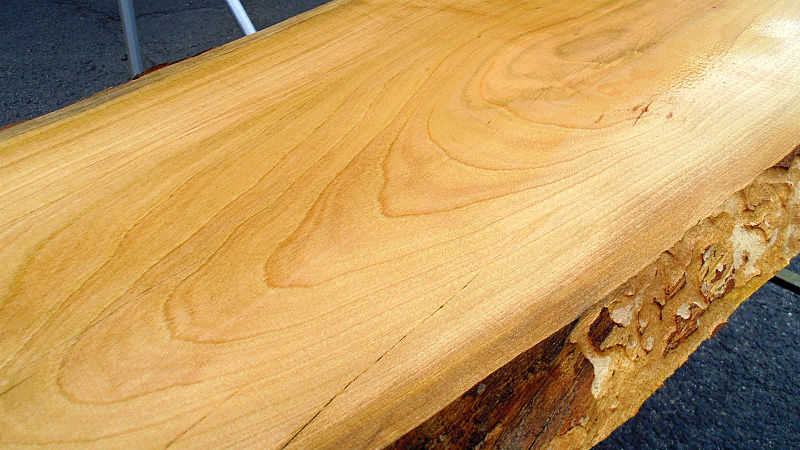 サムネイル： 桜/サクラ 900x400x25mm 天然木スリムテーブル・コンパクトデスク天板/DIY木材・1枚板・無垢板/下仕上げ済み