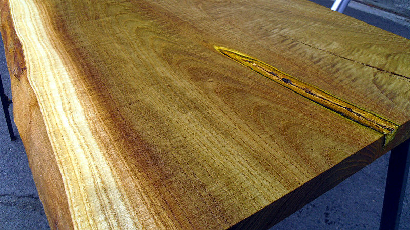 サムネイル： 【幅100×奥行40cm規格】黄肌 キハダ 無垢 天板 一枚板 100×45cm｜DIY用  テーブル・デスク向け 無塗装 下仕上げ済み