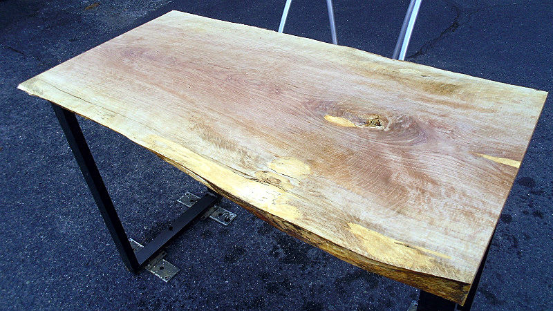 サムネイル： 楓/メープル 1000x520x40mm 天然木リビングテーブル・パソコンデスク天板/DIY木材・1枚板・無垢板/下仕上げ済み
