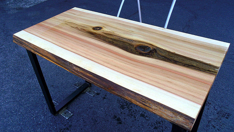 サムネイル： 【幅100×奥行45cm規格】杉 スギ 無垢 天板 一枚板 100×50cm｜DIY用 デスク テーブル 向け 無塗装 下仕上げ済み