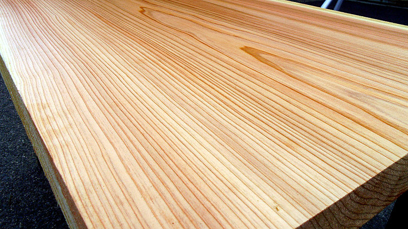 サムネイル： 杉/スギ 1200x580x45mm 天然木ラップトップテーブル・電動式昇降デスク天板/DIY木材・1枚板・無垢板/下仕上げ済み