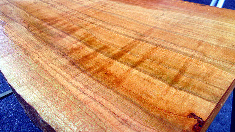 サムネイル： 桜/サクラ 800x350x30mm 天然木ラップトップテーブル・コーナーデスク天板/DIY木材・1枚板・無垢板/下仕上げ済み