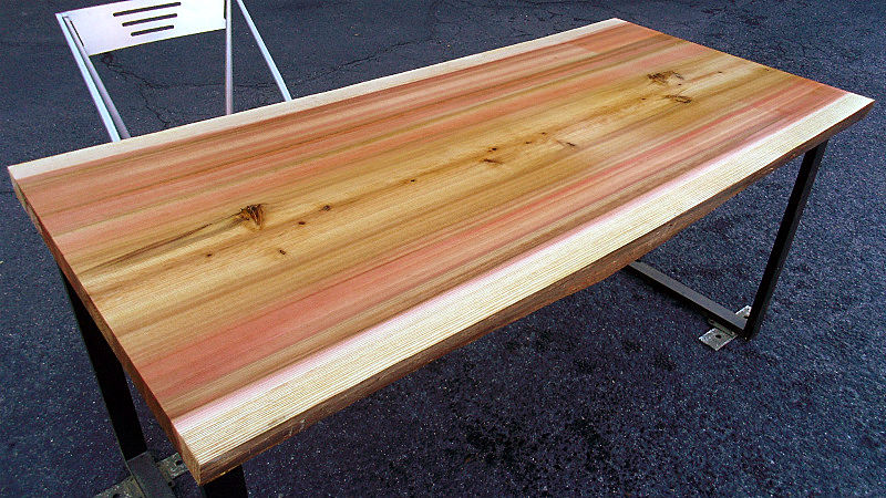 サムネイル： 杉/スギ 1600x770x50mm 天然木ダイニングテーブル・座敷テーブル天板/DIY木材・無垢板・1枚板/下仕上げ済み