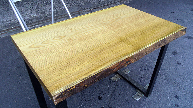 黄肌/キハダ 900x560x40mm 天然木リビングテーブル・パソコンデスク天板/DIY木材・1枚板・無垢板/下仕上げ済み