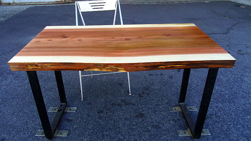 サムネイル： 杉/スギ 1200x690x50mm 天然木リビングテーブル・パソコンデスク天板/DIY木材・1枚板・無垢板/下仕上げ済み