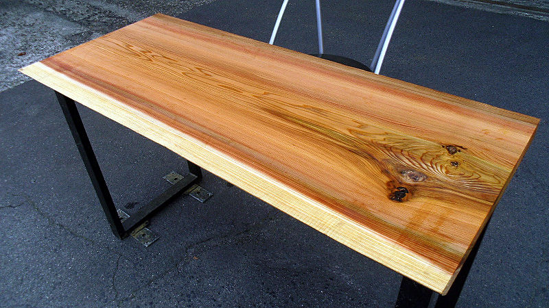 サムネイル： 【幅120×奥行50cm規格】杉 スギ 無垢 天板 一枚板 120×50cm｜DIY用 デスク テーブル 向け 無塗装 下仕上げ済み