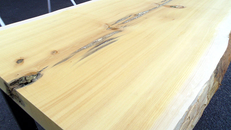 サムネイル： 榧/カヤ 1200x640x45mm 天然木リビングテーブル・パソコンデスク天板/DIY木材・1枚板・無垢板/下仕上げ済み