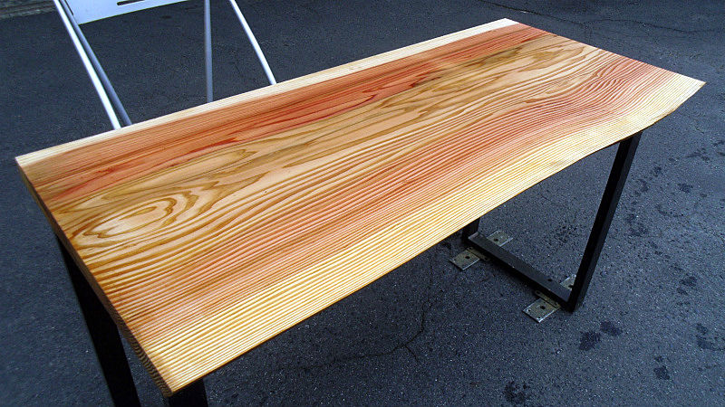 サムネイル： 杉/スギ 1250x570x40mm 天然木ラップトップテーブル・電動式昇降デスク天板/DIY木材・無垢板・1枚板/下仕上げ済み