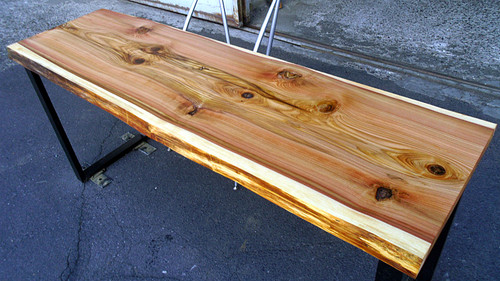 杉/スギ 1600x470x40mm 天然木バーテーブル・カウンターデスク天板/DIY
