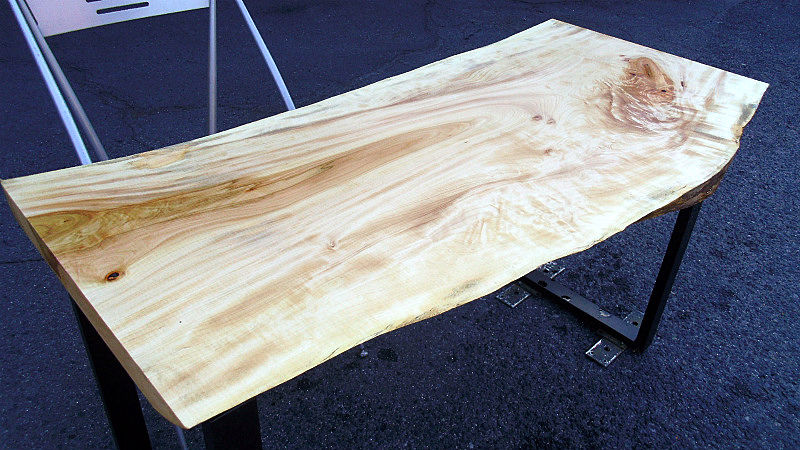 サムネイル： 【幅120×奥行50cm規格】橡 トチ 無垢 天板 一枚板 120×56cm｜DIY用  テーブル・デスク向け 無塗装 下仕上げ済み