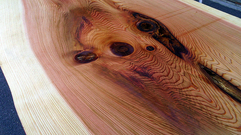 サムネイル： 杉/スギ 1000x520x40mm 天然木ラップトップテーブル・パソコンデスク天板/DIY木材・1枚板・無垢板/下仕上げ済み