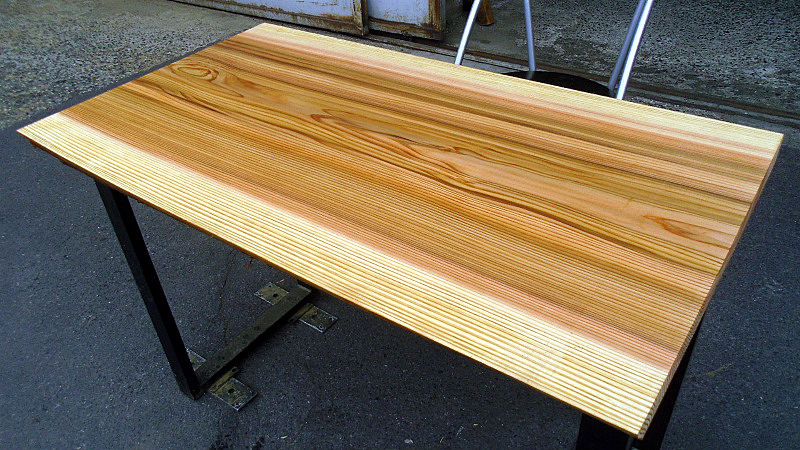 サムネイル： 【幅100×奥行55cm規格】杉 スギ 無垢 天板 一枚板 100×56cm 4cm厚｜DIY用 デスク テーブル 向け 無塗装 下仕上げ済み