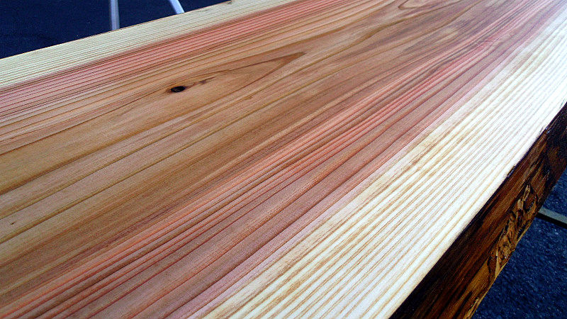 サムネイル： 杉/スギ 1000x440x40mm 天然木ラップトップテーブル・パソコンデスク天板/DIY木材・1枚板・無垢板/下仕上げ済み