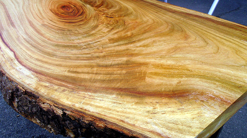 サムネイル： 樟/クス 950x510x40mm 天然木パソコンテーブル・ラップデスク天板/DIY木材・1枚板・無垢板/下仕上げ済み