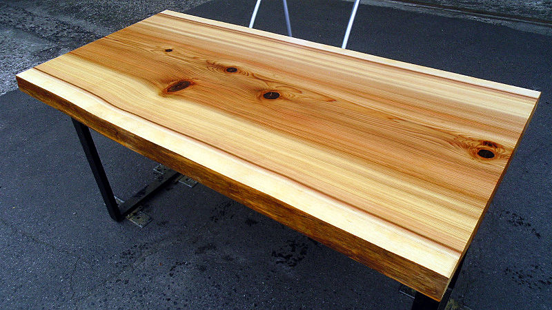 サムネイル： 【幅135×奥行65cm規格】杉 スギ 無垢 天板 一枚板 135×67cm｜DIY用 デスク テーブル 向け 無塗装 下仕上げ済み