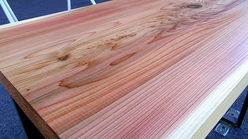 サムネイル： 杉/スギ 1000x550x45mm 天然木パソコンテーブル・ラップデスク天板/DIY木材・1枚板・無垢板/下仕上げ済み