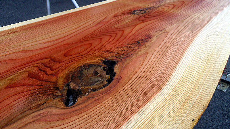 サムネイル： 杉/スギ 1450x480x40mm 天然木パソコンテーブル・ラップデスク天板/DIY木材・1枚板・無垢板/下仕上げ済み