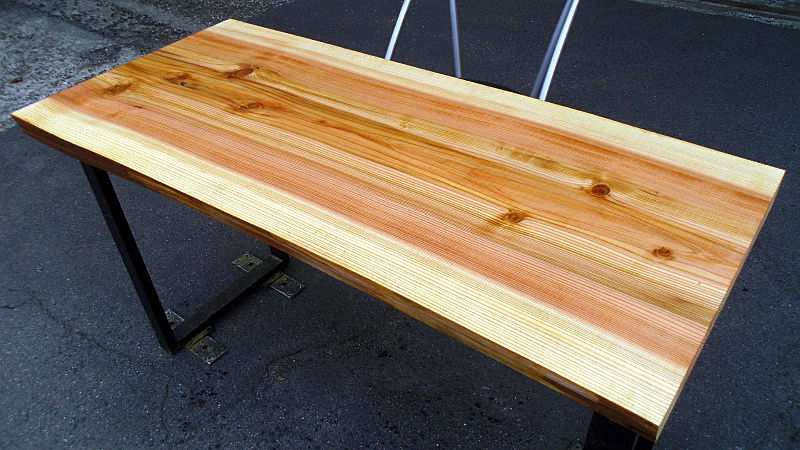 サムネイル： 【幅120×奥行50cm規格】杉 スギ 無垢 天板 一枚板 120×54cm｜DIY用 デスク テーブル 向け 無塗装 下仕上げ済み