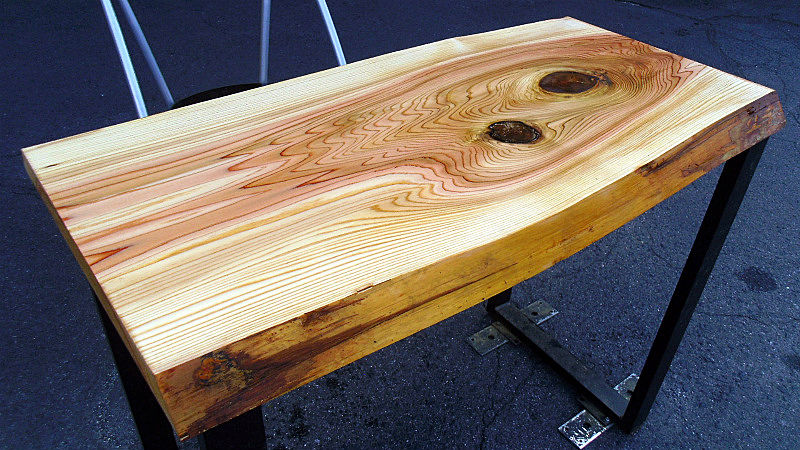 サムネイル： 杉/スギ 900x480x40mm 天然木ラップトップテーブル・電動式昇降デスク天板/DIY木材・1枚板・無垢板/下仕上げ済み