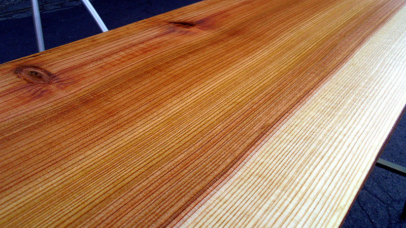 サムネイル： 杉/スギ 900x350x35mm 天然木ラップトップテーブル・TVボード天板/DIY木材・1枚板・無垢板/下仕上げ済み