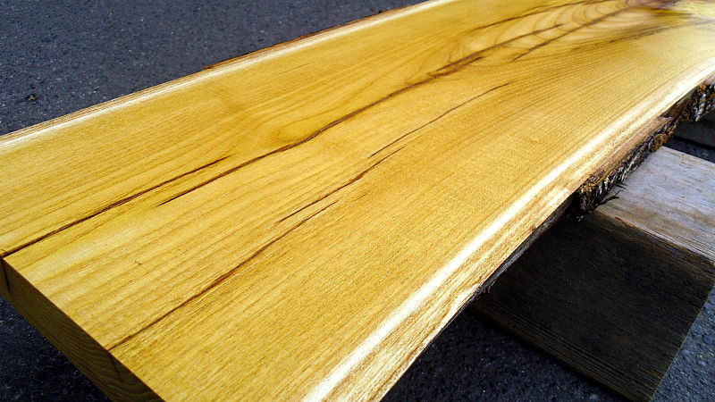 サムネイル： 【幅90×奥行20cm規格】桑 クワ 無垢 天板 一枚板 90×25cm｜DIY用  ラック・シェルフ向け 無塗装 下仕上げ済み