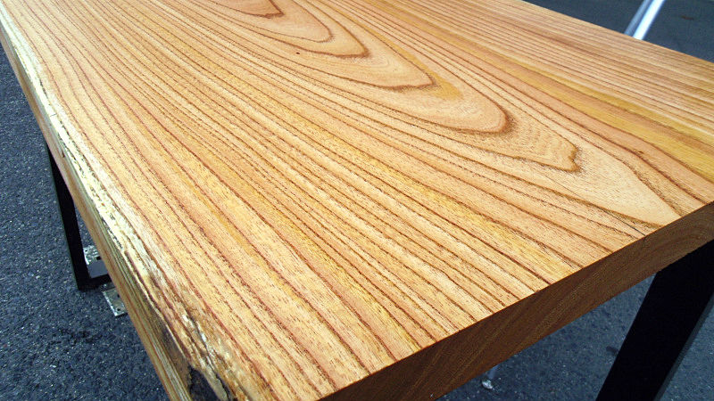 サムネイル： 栴檀/センダン 1000x530x35mm 天然木リビングテーブル・パソコンデスク天板/DIY木材・無垢板・1枚板/下仕上げ済み