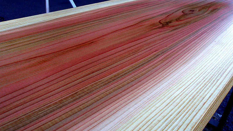 サムネイル： 杉/スギ 1000x480x40mm 天然木ラップトップテーブル・電動式昇降デスク天板/DIY木材・1枚板・無垢板/下仕上げ済み