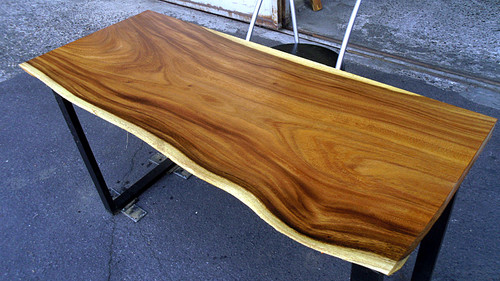 モンキーポッド 1200x500x45mm 天然木ラップトップテーブル