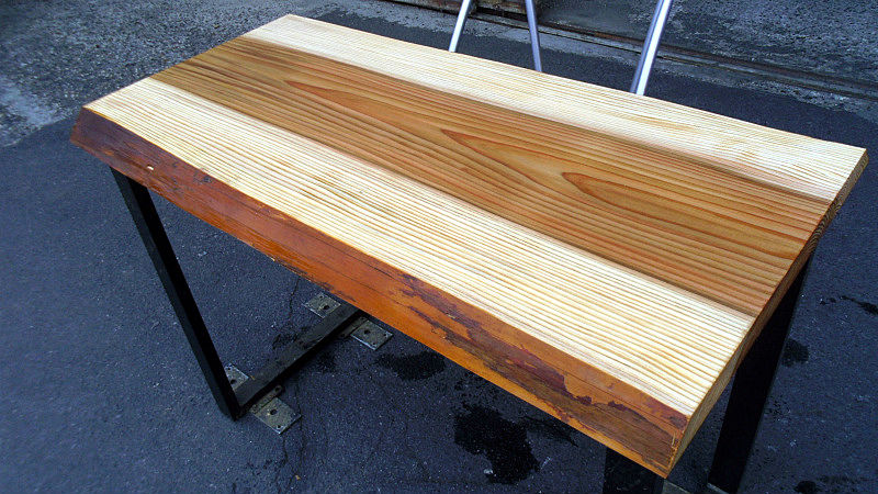 杉/スギ 1000x530x40mm 天然木リビングテーブル・パソコンデスク天板/DIY木材・1枚板・無垢板/下仕上げ済み