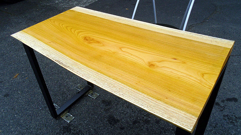 サムネイル： 欅 ケヤキ 無垢 天板 一枚板 100×50cm｜ 奥行50cm規格 DIY用 テーブル デスク向け 無塗装 下仕上げ済