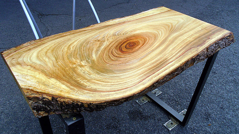 サムネイル： 樟/クス 950x510x40mm 天然木パソコンテーブル・ラップデスク天板/DIY木材・1枚板・無垢板/下仕上げ済み