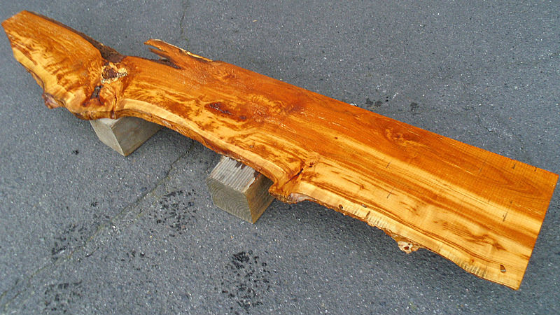 サムネイル： 【幅150×奥行25cm規格】桜 サクラ 無垢 天板 一枚板 150×30cm 厚3cm｜DIY用  ラック・シェルフ向け 無塗装 下仕上げ済み