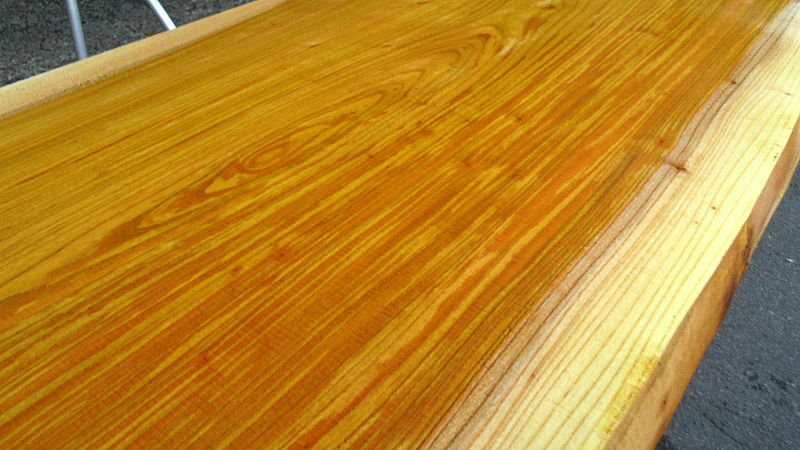 サムネイル： 【幅130×奥行55cm規格】欅 ケヤキ 無垢 天板 一枚板 130×59cm 厚4cm｜DIY用  テーブル・デスク向け 無塗装 下仕上げ済み