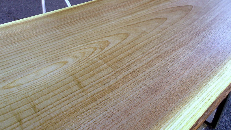 サムネイル： 黄肌/キハダ 950x550x30mm 天然木パソコンテーブル・ラップデスク天板/DIY木材・1枚板・無垢板/下仕上げ済み