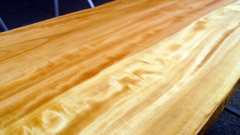 サムネイル： 【幅75×奥行35cm規格】橡 トチ 無垢 天板 一枚板 75×36cm｜DIY用  向け 無塗装 下仕上げ済み