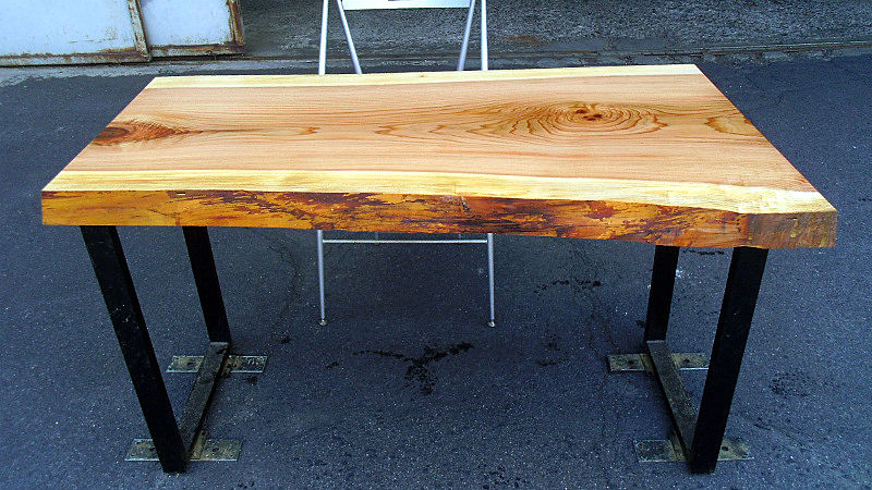 天然　欅　テーブル　DIY材　天板　無垢材　一枚板　パソコンデスク 一枚板ワークデスク｜欅（けやき）｜W-004 – 一枚板テーブル専門店