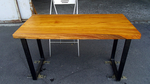 欅/ケヤキ 1200x580x45mm 天然木リビングテーブル・パソコン