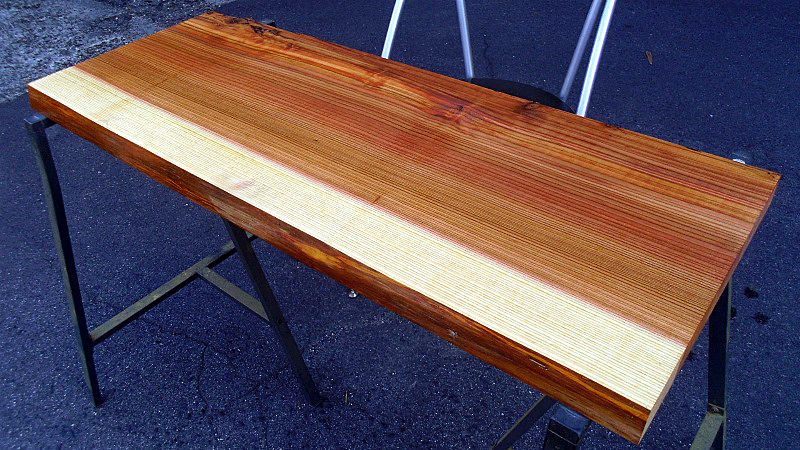 サムネイル： 杉/スギ 900x350x35mm 天然木ラップトップテーブル・TVボード天板/DIY木材・1枚板・無垢板/下仕上げ済み