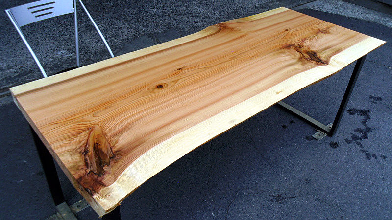 サムネイル： 杉/スギ 1800x750x50mm 天然木ダイニングテーブル・カウンターテーブル天板/DIY木材・1枚板・無垢板/下仕上げ済み