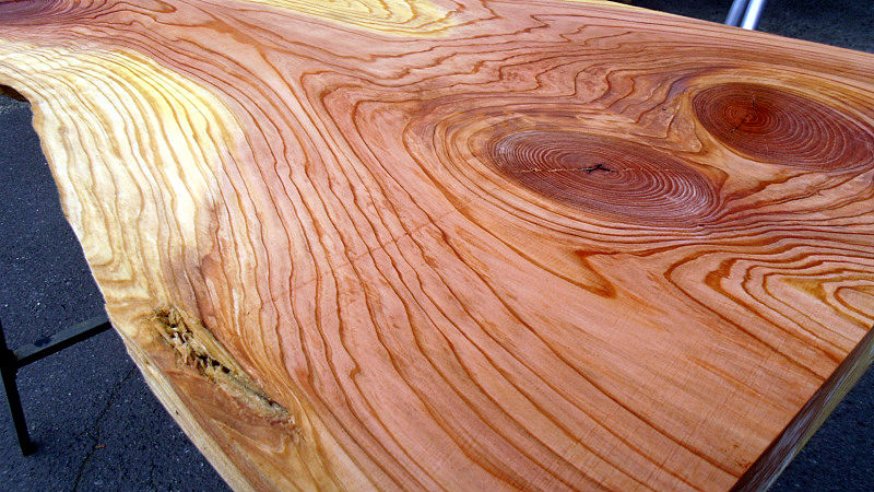 サムネイル： ヒマラヤスギ 900x450x30mm 天然木ラップトップテーブル・パソコンデスク天板/DIY木材・無垢板・1枚板/下仕上げ済み