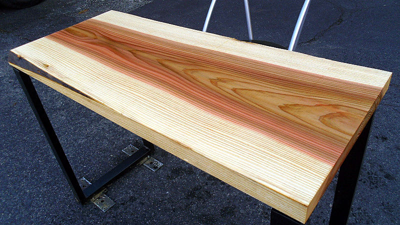 サムネイル： 杉/スギ 1000x430x40mm 天然木ラップトップテーブル・電動式昇降デスク天板/DIY木材・1枚板・無垢板/下仕上げ済み