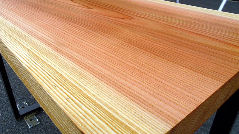 サムネイル： 杉 スギ 無垢 天板 一枚板 100×53cm｜ 奥行50cm規格 DIY用 テーブル・デスク向け 無塗装 下仕上げ済み
