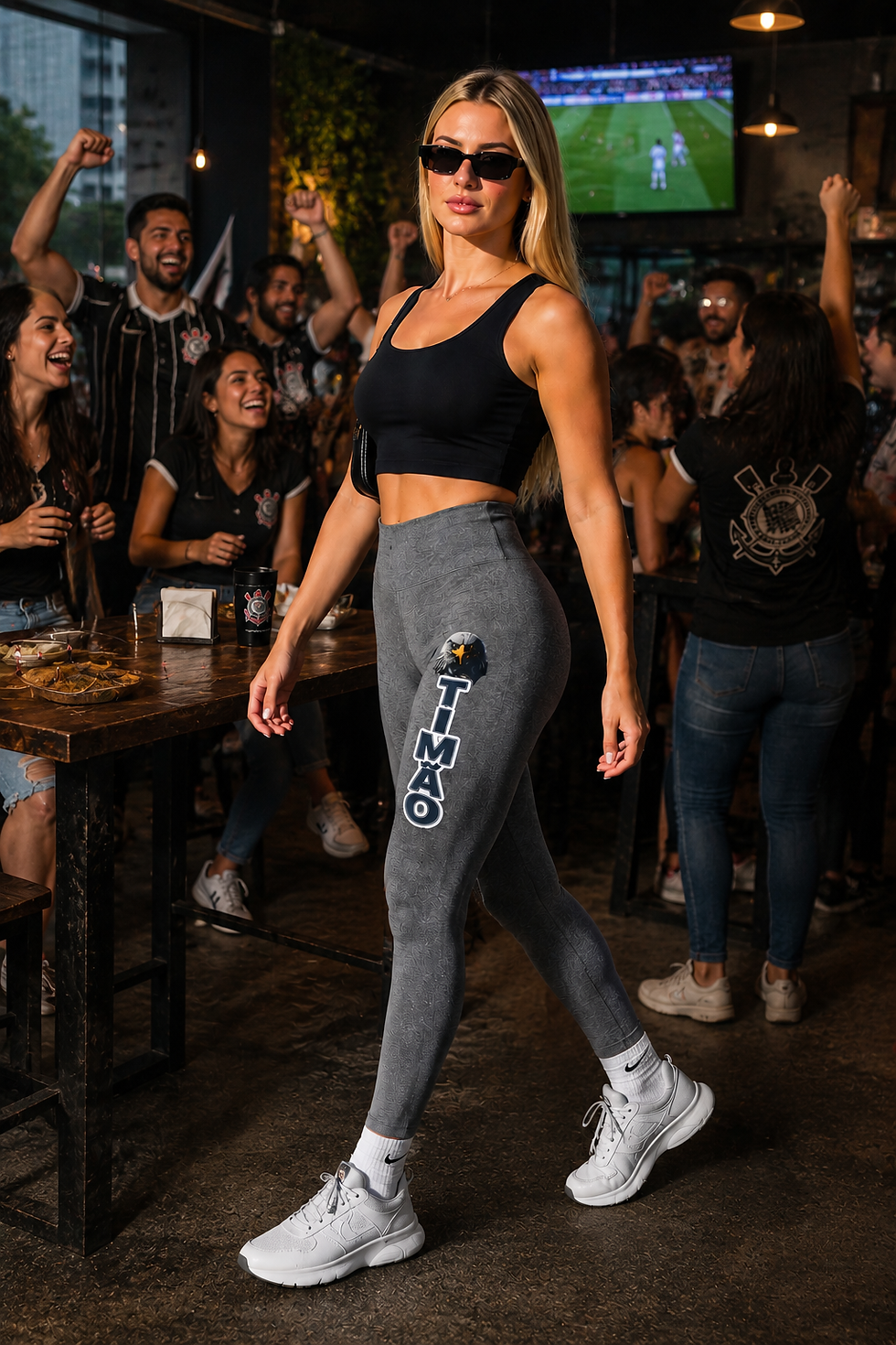 Miniatura: Calça Legging Cintura Alta Cinza – Suplex e Poliamida
