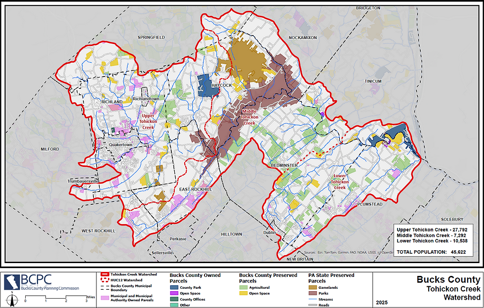 Bucks County Tohickon Creek Watershed map