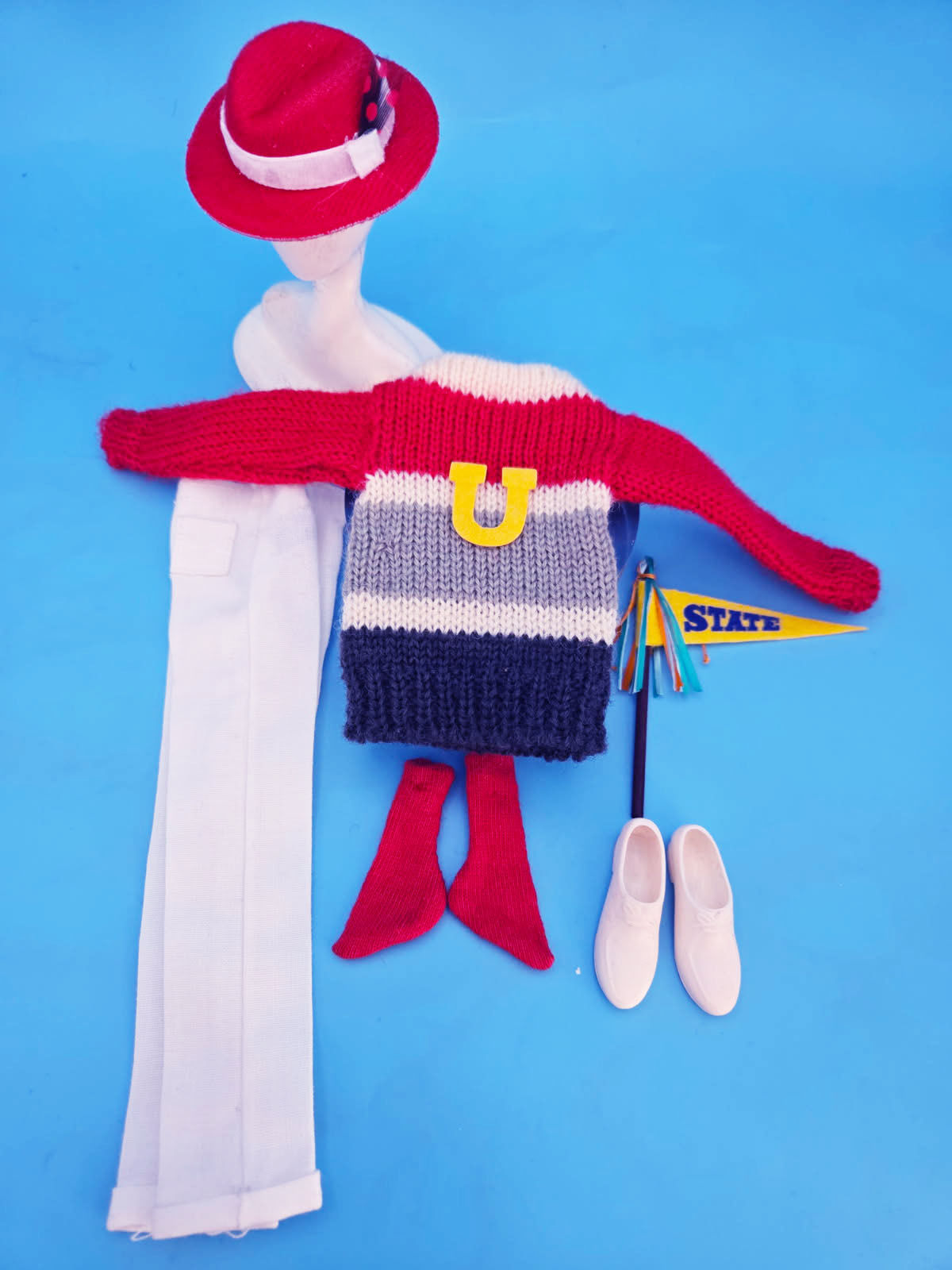 Vintage Ken CAMPUS HERO COMPLETE Fantastic Condition With Handmade Hat