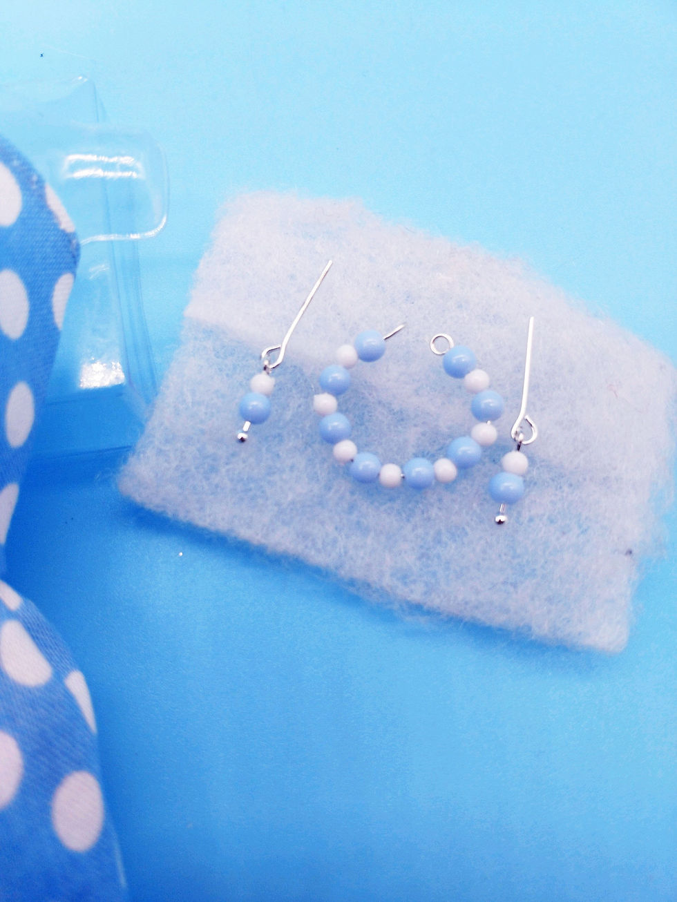 Thumbnail: Fashion Dolls Designer OAK BEAUTIFUL POWDER BLUE POLKA DOT SHEATH DRESS