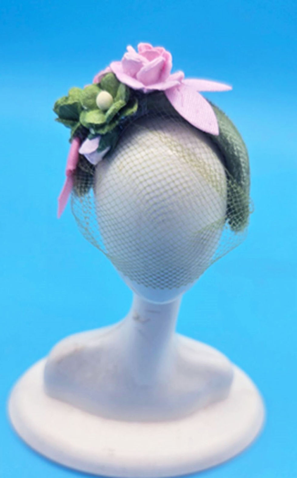 Thumbnail: NEW! Hats Fit BARBIE Fashion Doll, Handmade DESIGNER ROSE VEILED HEADBAND