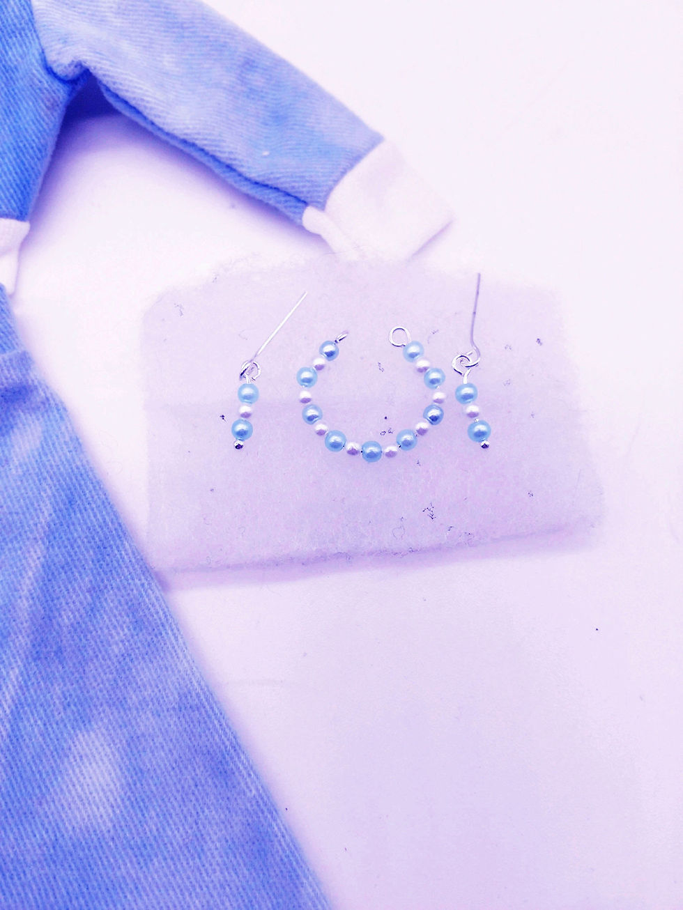 Thumbnail: VINTAGE BARBIE POWDER BLUE SKIRT & TOP CLONE OUTFIT  BEAUTIFUL NEAR MINT  EXTRAS